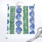 Block Print Floral Blue Green Geometric Stripes Mid-Century Jewel Tone Coastal Custom Printed Fabric by Spoonflower Various Fabrics by the Yard or Fat Quarter